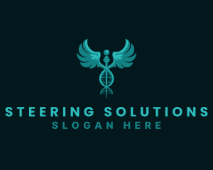  Medical DNA Caduceus logo design