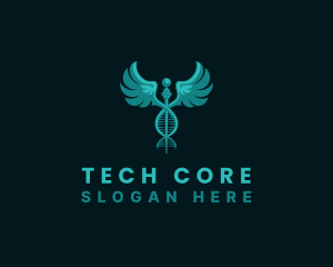  Medical DNA Caduceus logo design