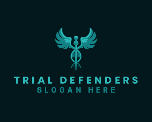  Medical DNA Caduceus logo design