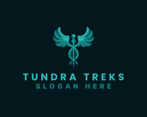  Medical DNA Caduceus logo design