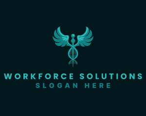  Medical DNA Caduceus logo design