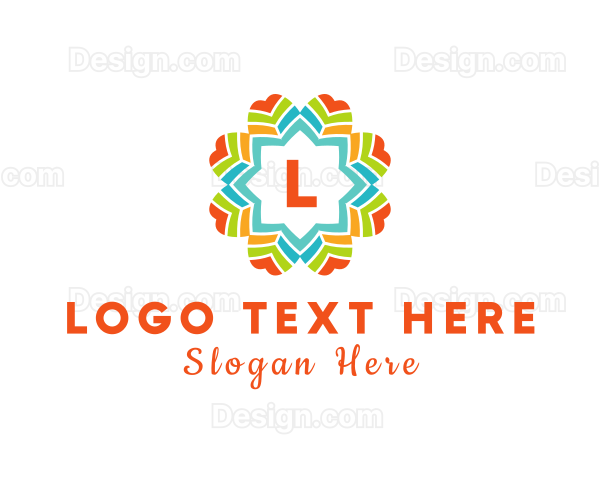 Colorful Flower Lantern Festival Logo