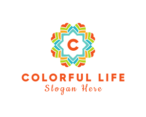 Colorful Flower Lantern Festival logo design