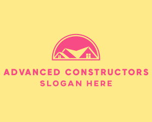 Pink Residential House logo design