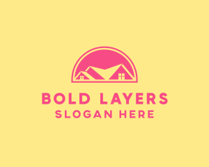 Pink Residential House logo design