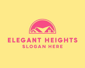 Pink Residential House logo design