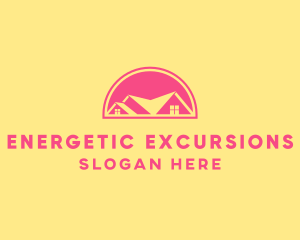 Pink Residential House logo design