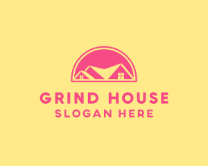 Pink Residential House logo design