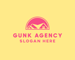 Pink Residential House logo design