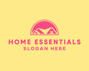 Pink Residential House logo design