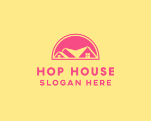 Pink Residential House logo design