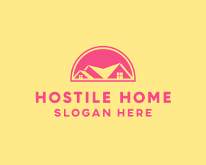 Pink Residential House logo design