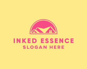 Pink Residential House logo design