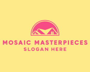 Pink Residential House logo design