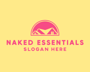 Pink Residential House logo design