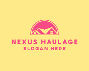 Pink Residential House logo design