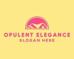 Pink Residential House logo design