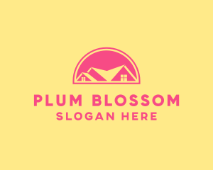 Pink Residential House logo design