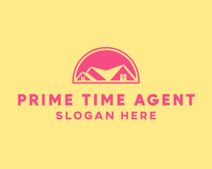 Pink Residential House logo design