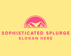 Pink Residential House logo design