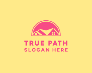 Pink Residential House logo design