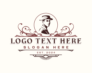 Gentleman Fedora Hat logo