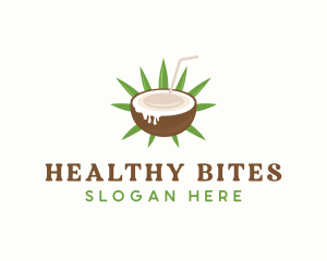 Healthy Coconut Drink logo design