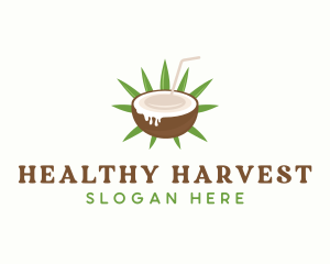 Healthy Coconut Drink logo design