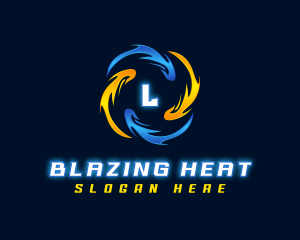 HVAC Thermal Heating Vortex logo design