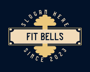 Gym Dumbbell Wordmark logo design