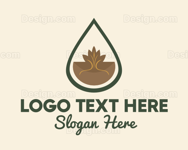 Organic Leaf Oil Droplet Logo