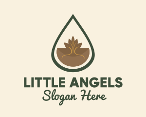 Organic Leaf Oil Droplet Logo
