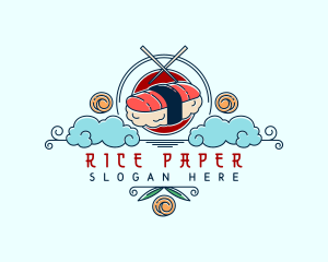 Sushi Chopsticks Oriental logo design