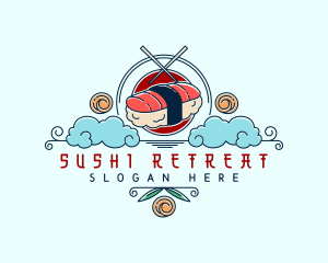 Sushi Chopsticks Oriental logo design