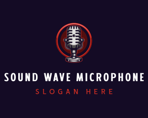 Radio Microphone Podcast logo design