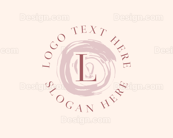 Feminine Watercolor Brush Cosmetics Logo