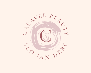 Feminine Watercolor Brush Cosmetics logo design