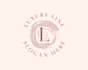 Feminine Watercolor Brush Cosmetics logo design