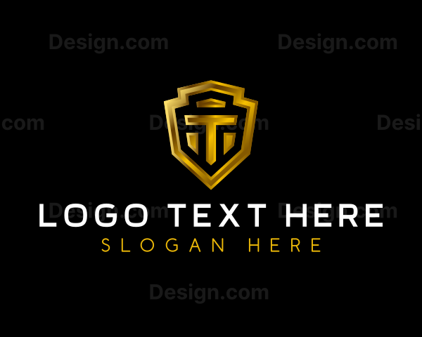 Luxury Premium Shield Letter T Logo