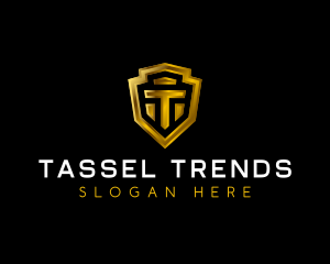 Luxury Premium Shield Letter T logo design