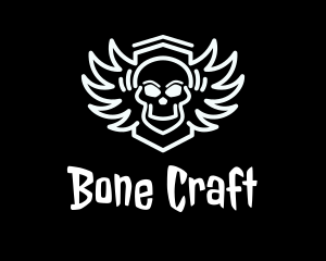 Skull Wing Bone logo design