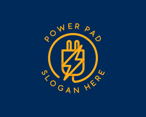 Power Plug Bolt logo design