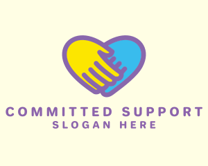 Hand Heart Support logo design