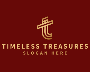 Gold Boutique Letter T logo