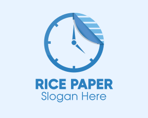 Sticker Paper Clock logo design