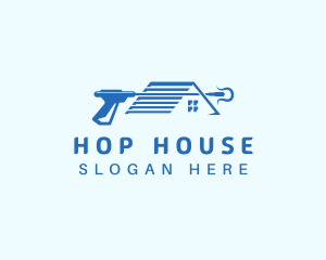 Blue House Pressure Washer logo design