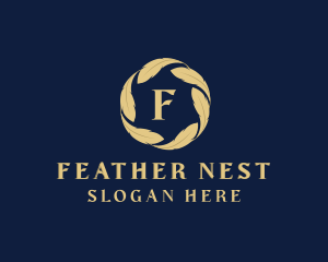 Organic Leaf Feather logo