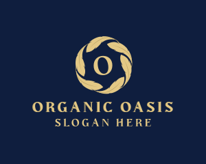 Organic Leaf Feather logo design