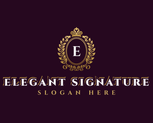 Elegant Leaf Crown logo design