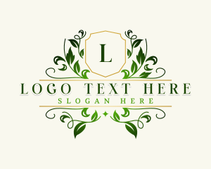 Elegant Leaf Wreath logo